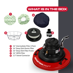 DA MAV16 DAF Air-Powered HEPA Drum Adapter — Side View