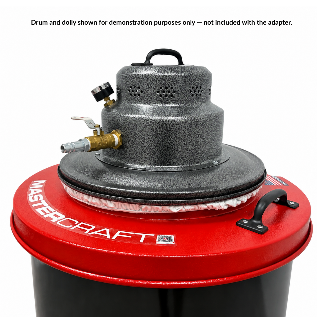 Mastercraft® DA MAV16 DAF Air-Powered HEPA Dry 55-Gallon Drum Adapter Vacuum — Main View